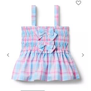 Janie and Jack Pink and Blue Plaid Tank Top
